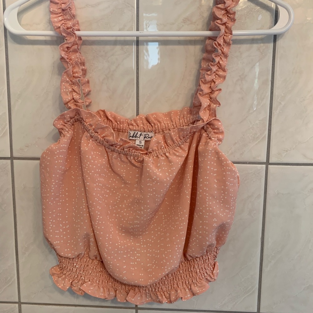 Light pink polka dot crop top. Never worn.
